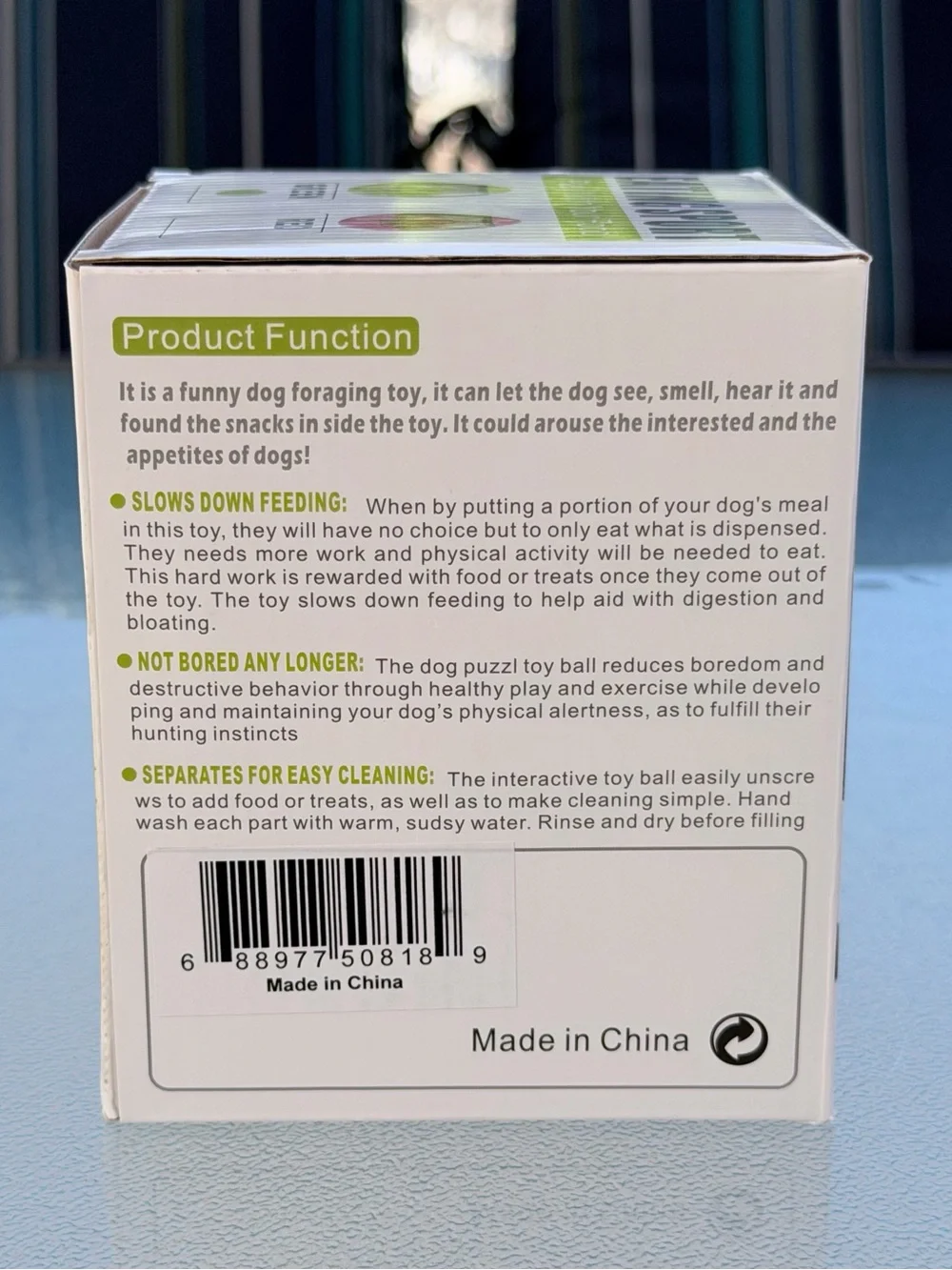 Interactive Dog Treat Dispenser - Green